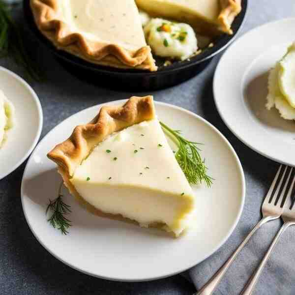 Пирог с форелью и картофельным пюре